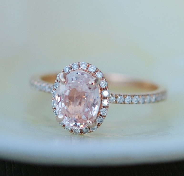 Peach Sapphire Ring Peach Sapphire Engagement by EidelPrecious