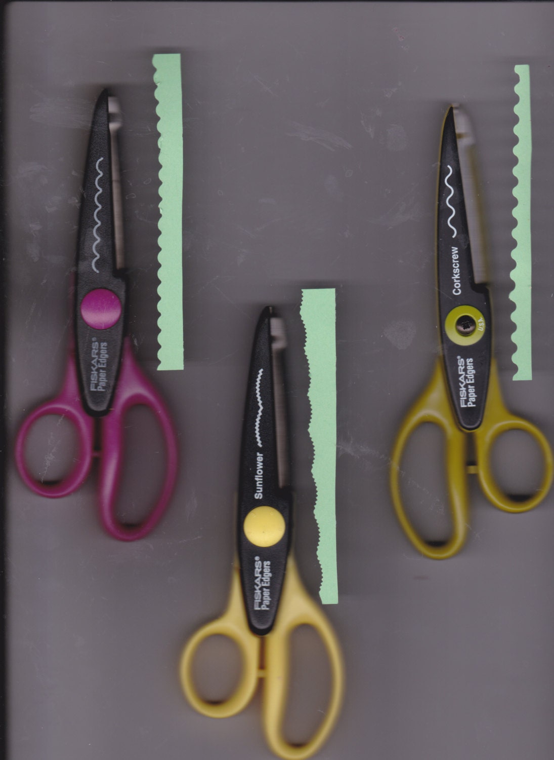 Edging scissors 6 scissors by Fiskars and Provocraft paper