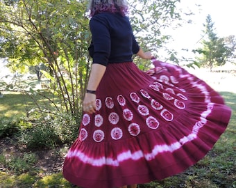 Dupioni Silk Skirt, with Karamatsu Larch Shibori, Handmade and Dyed by 1000 Colors