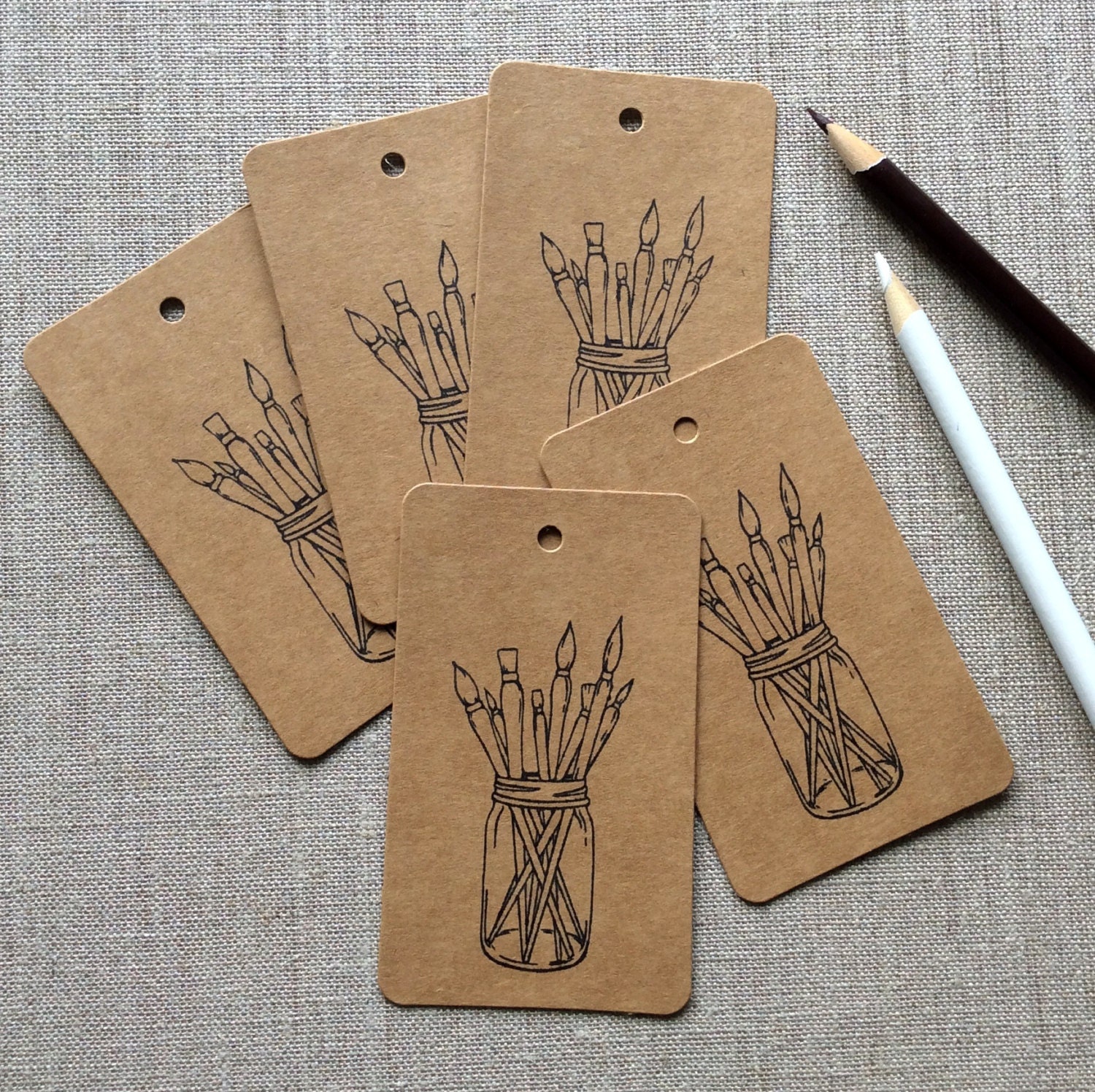 20 Color Your Own Gift Tags Paint brush gift tags Artist