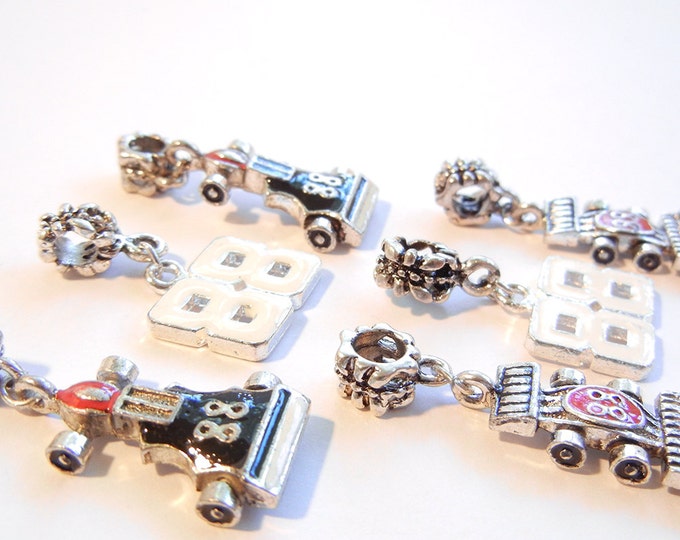 3 Pairs of Racing Car Themed Charms