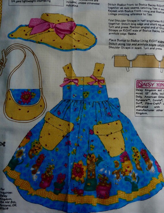 Daisy Kingdom Doll Clothes Panels Cut and by LogCabinMercantile