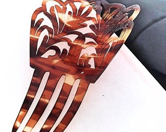 Victorian 1800s Spanish celluloid faux tortoiseshell back comb Mantilla Comb Antique 1890s