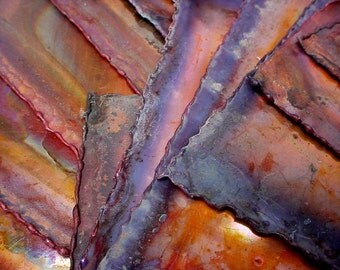 Annealed Solid Copper Sheet Metal 22g Molten Edges Hand Forged Metal Rustic Industrial Vintage Jewelry Findings Arts Crafts Supplies BB7