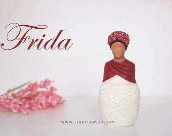 Frida Kahlo inspired figurine - Goddess Fertility Midwife Doula Gift Mother Earth Sandplay Sculpture Statue