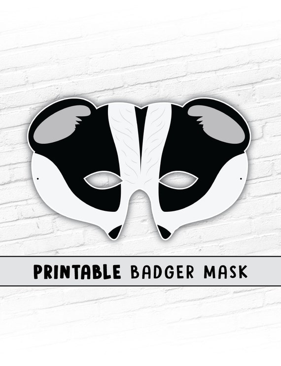 Badger Mask Honey Badger Mask Halloween Mask Printable