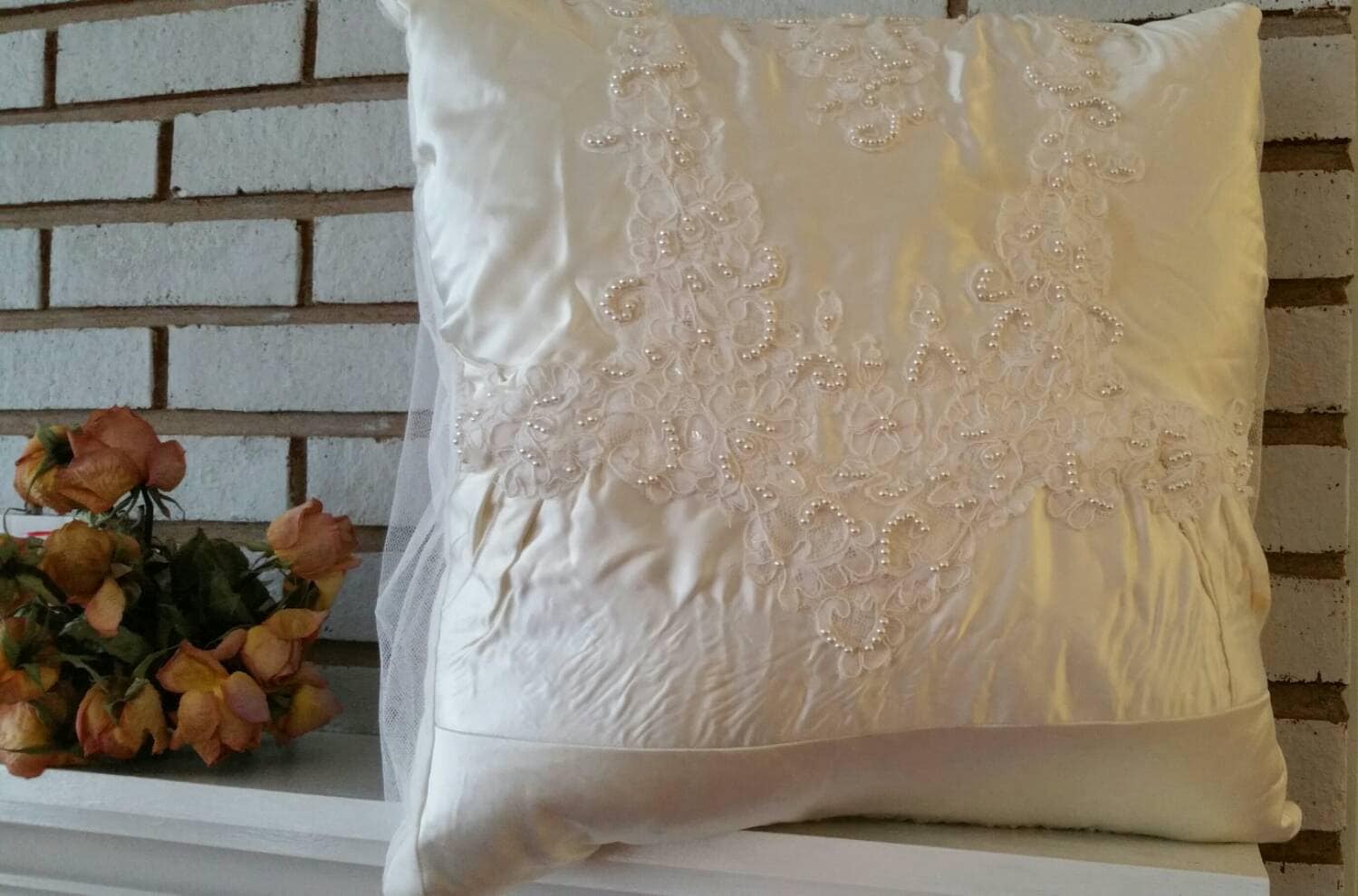 Wedding dress pillow custom made to order