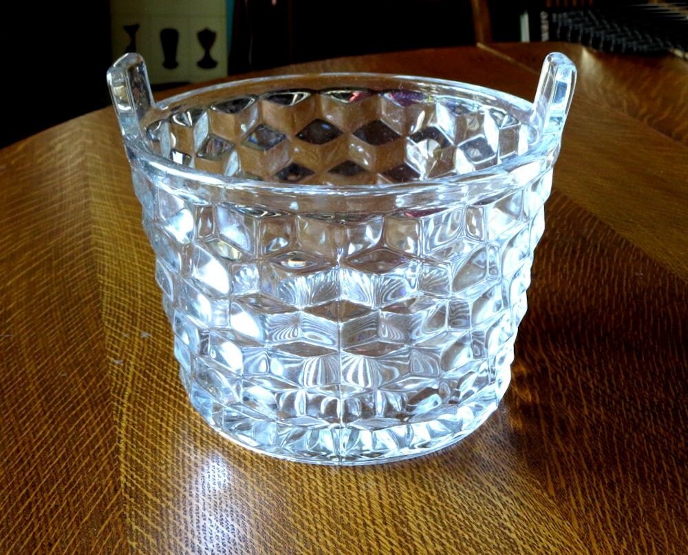 Fostoria American Crystal Large Ice Bucket or Ice Tub Art Deco
