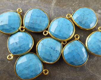 Vivid Blue Turquoise & 24K Gold Vermeil Teardrop - One Piece