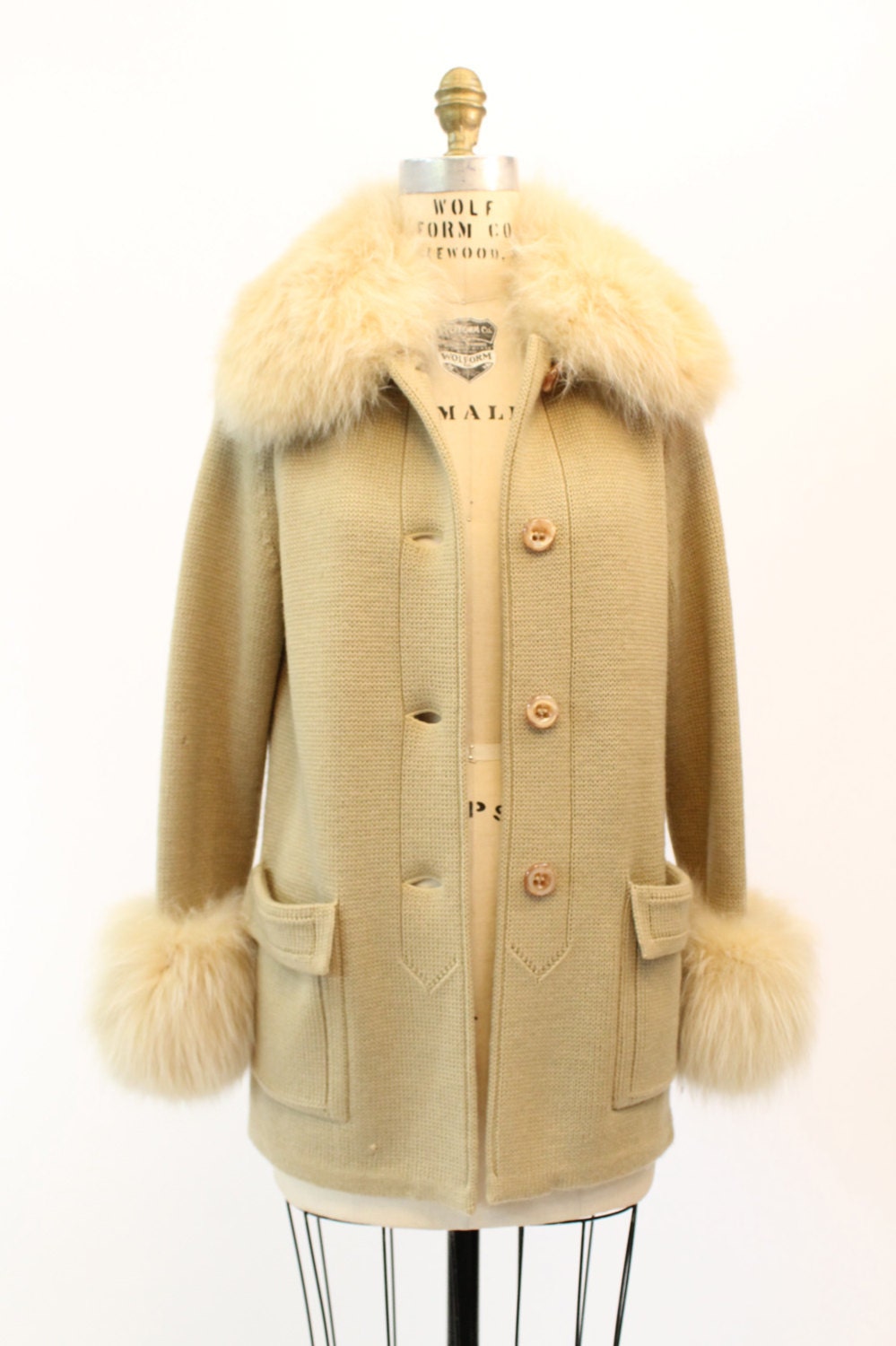 cardigan with fur collar and cuffs
