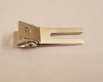 25 Mini Double Prong Alligator Clips Flat With No Teeth and Nickel FREE (35mm) 1 3/8 Inches ONE Of A Kind