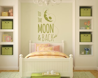 To the moon and back vinyl wall decal, wall sticker, vinyl wall art, item 30034