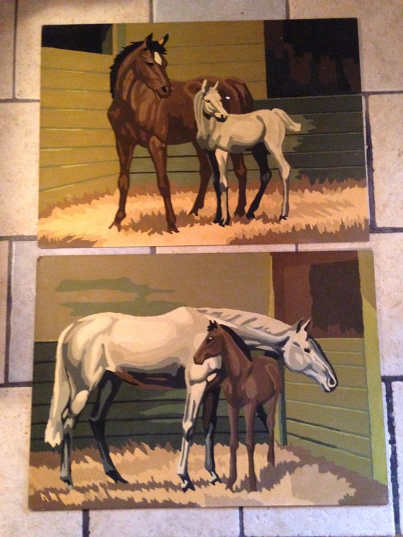 2 Horse Paint by Number Pictures