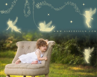 Pixie FAIRY OVERLAYS plus Photoshop Fairy Dust Brushes, Fairy Wings, Fairy Photo Overlays, Digital Fairies, Pixie Dust Brushes