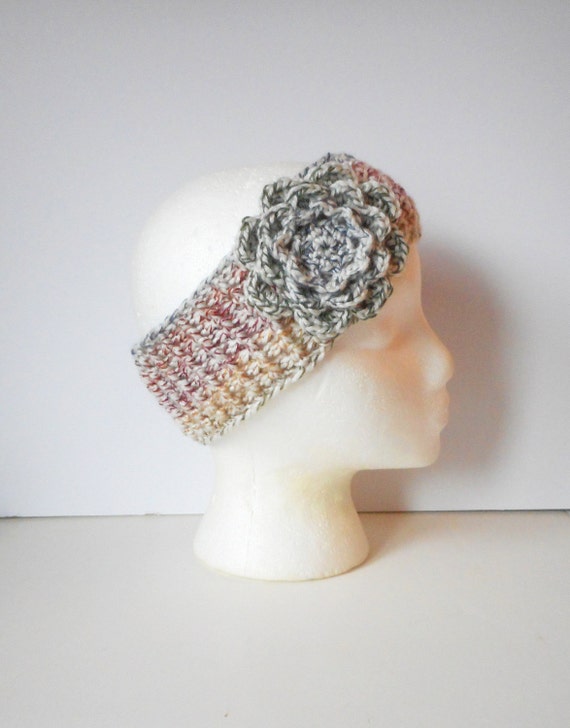 Winter Earwarmer Headband in Autumn Medley, ready to ship.
