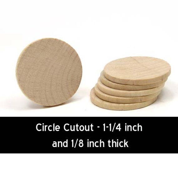 Unfinished Wood Circle Cutout 11/4 inches in diameter and