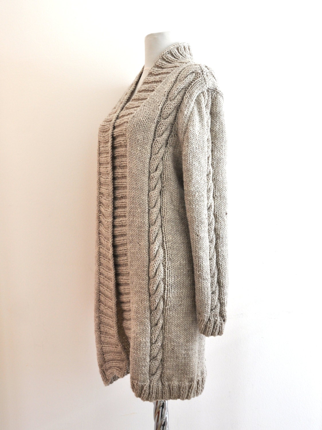 cardigan oversize beige