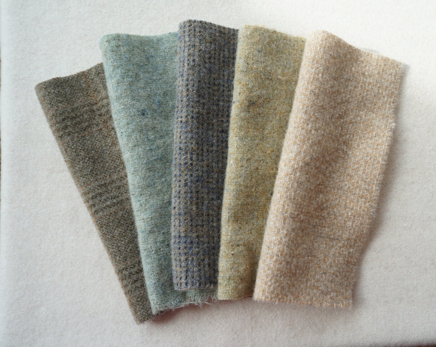 Natural Neutral Cream Felted Wool Fabric Rug Hooking