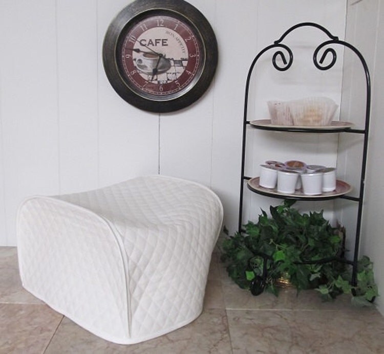 White 4 Slice Toaster Cover Ready to Ship by cozykitchencovers