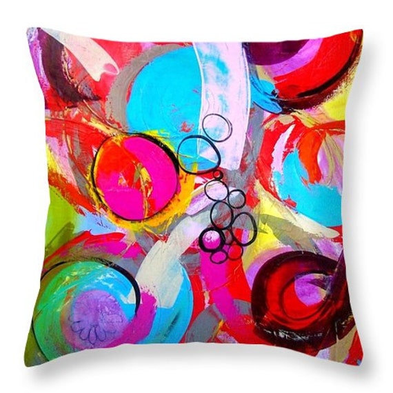 Throw Pillow Artsy PillowMulti color Design Pillow abstract