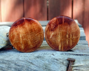 30mm Spectacular Redwood burl ear plugs, Hand crafted Organic Beautiful wood plugs in 30mm gauge