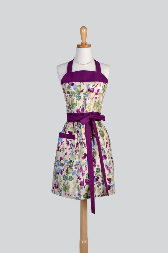 Full Bib Womens Aprons Cute Retro Kitchen by CreativeChics