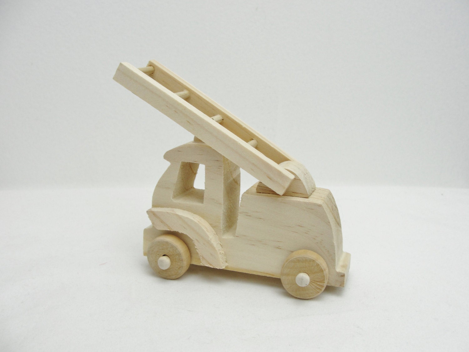 Small wooden fire truck DIY paint your own