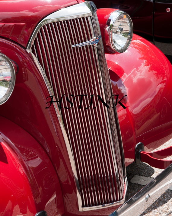 Red Vintage Car Grill 8x10 digital print by HSTink on Etsy