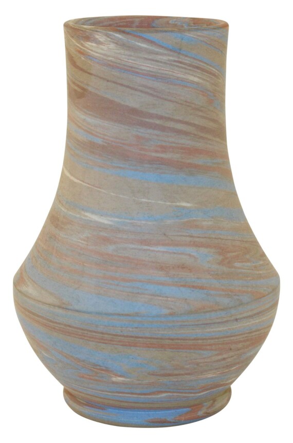 Niloak Pottery Mission Tight Blue Swirl Bulbous Vase