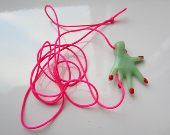 Hand Pendant, Necklace, Hand Necklace, Hand Charm, Handmade Polymer Necklace