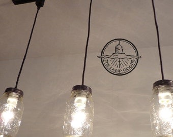 Mason Jar TRACK LIGHTING Pendant SINGLE New Quart - Flush Mount Farmhouse Ceiling Light Chandelier Remodel Kitchen Island Lamp LampGoods