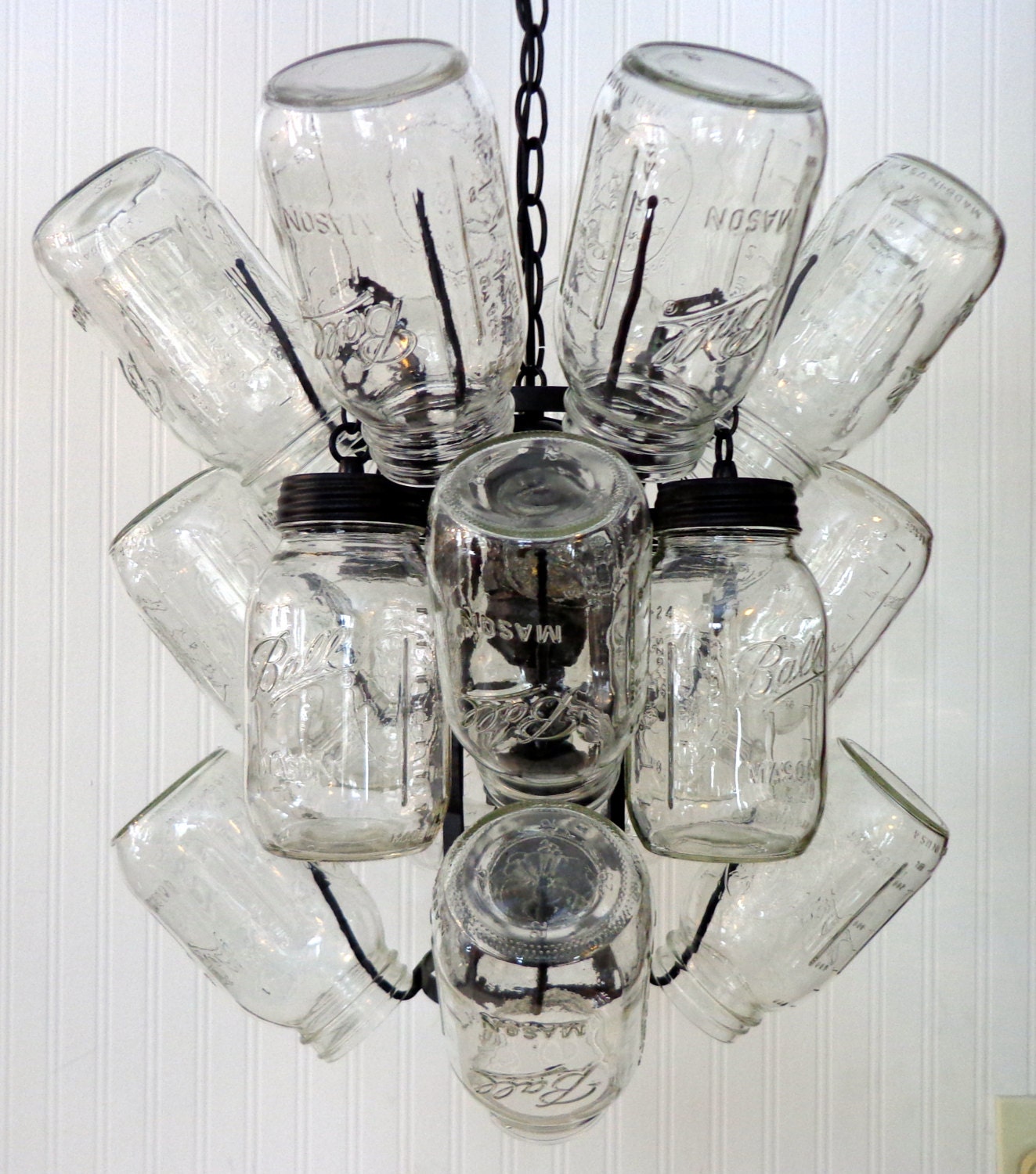 Mason Jar CHANDELIER Drying Rack 4Light ADD your OWN jars