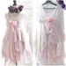 Pink Quartz Shabby Cottage chic lace dress, Parisian French country, Stevie Nicks style dress, Mori girl ruffle dress, True rebel clothing