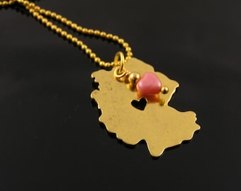 Germany Map Necklace, Map Shape Pendant, I heart Germany, Patriotic German Jewelry, Deutschland Kette, Germany Map Jewelry