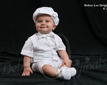 Baby Boy Christening, boys Baptism outfit, Blessing outfit Christening Romper