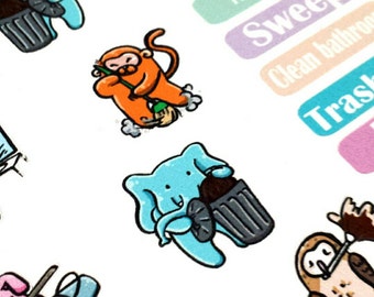KawaKuma & Friends Household Chore Planner Stickers