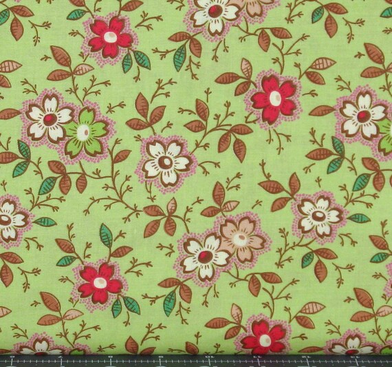 Happy in Lime Green Cotton Quilt Fabric for Sale by fabric406