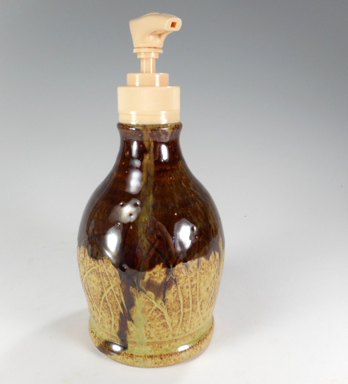 Pottery soap dispenser ceramic soap pump by WillowTreePottery