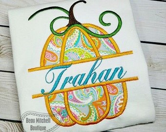 Split Pumpkin applique design