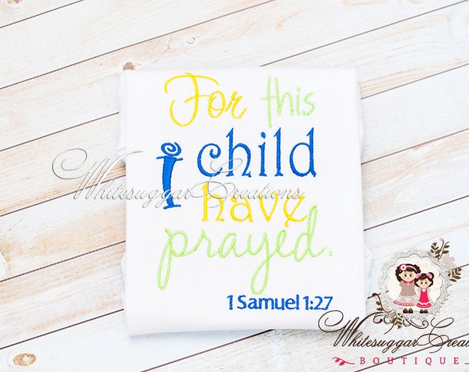 For this Child I have Prayed Bodysuit, Bible Verse Bodysuit, Newborn Baby Gown, Hospital Outfit, Coming Home Outfit, New Baby Clothes