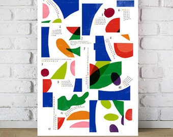2017 Large Wall Calendar SALE 16.5 x 23.4" / A2 size - archival fine art giclée print