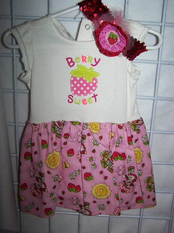 Baby Girl Strawberry Shortcake Onesie Dress by HodgePodgeBaby