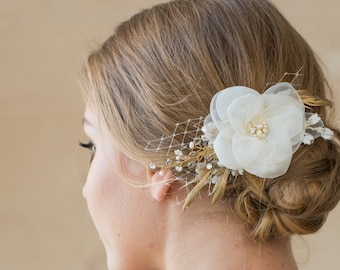Bridal headpiece, Bridal hair accessories, Wedding hair flower, Bridal hair flower, Flower Hair accessory, Wedding headpiece