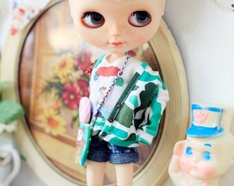 Sugarbabylove -Green Cardigan set for Blythe