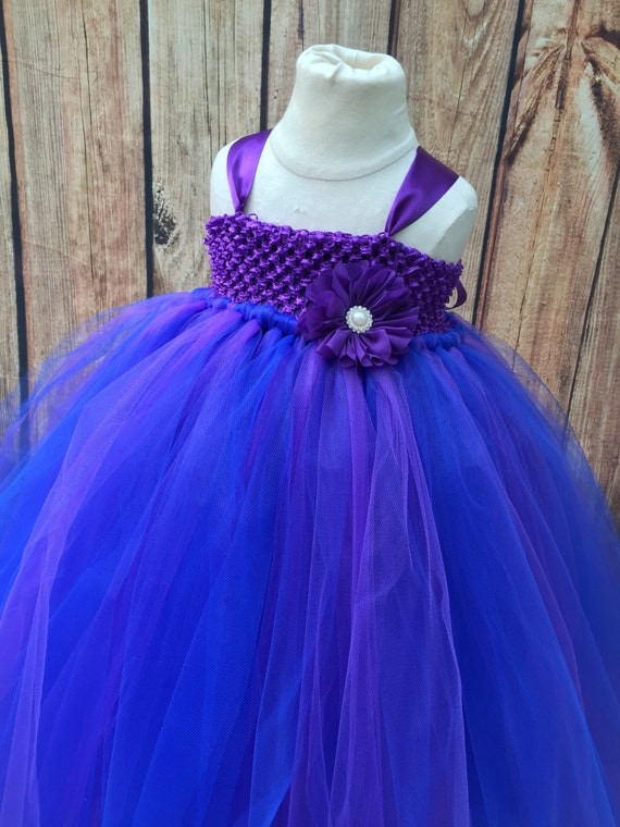 Purple and royal blue girls tulle dress purple by AnaBeanDesigns