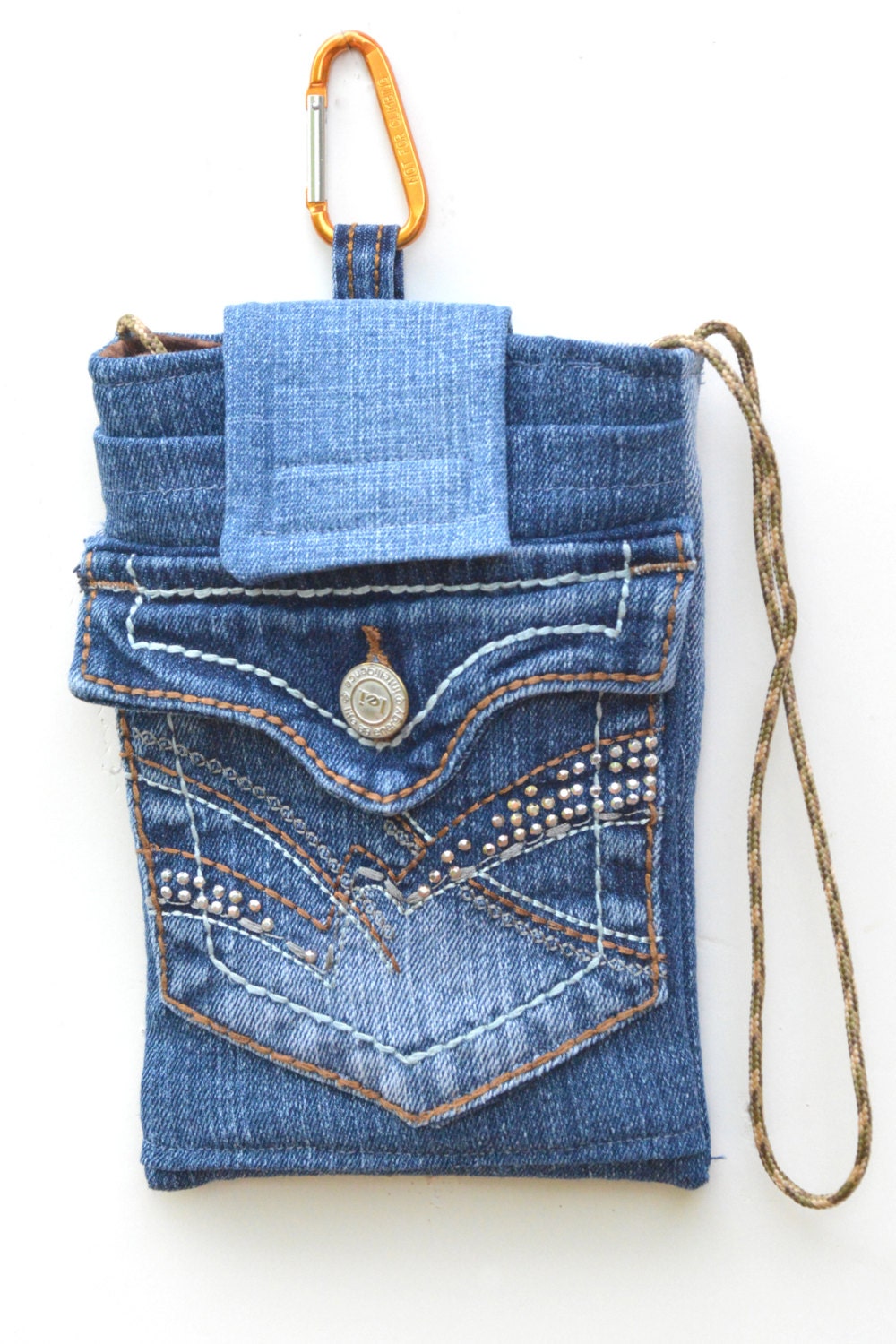 Crossbody denim mini purse cell phone bag clip on phone bag