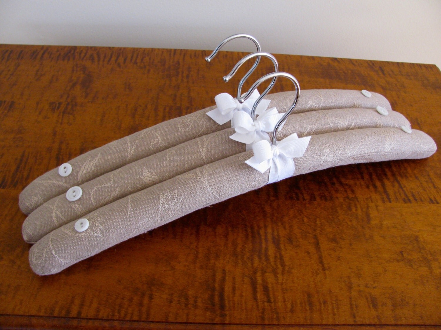Handmade Padded Hangers Linen Hangers Natural Linen Hangers