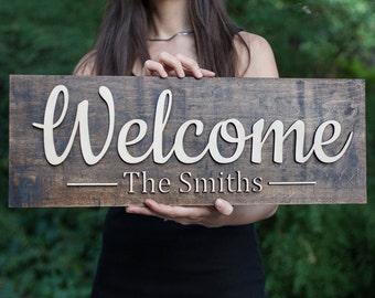 Welcome Sign | Front Door Sign | Welcome Family Name  Sign | Doorway Sign| Family Name Sign | Last Name Sign | Custom Welcome Sign | 3d Sign