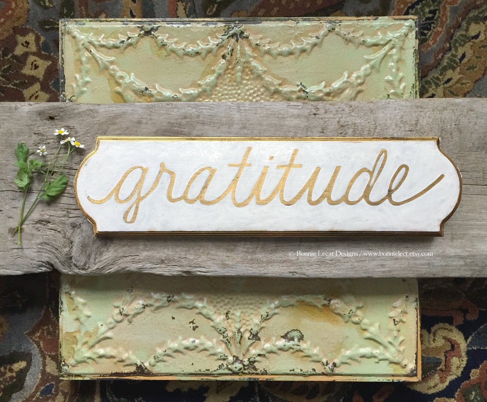 Gratitude Sign Hand painted wooden Gratitude Wall Decor
