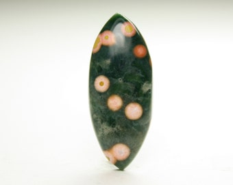 Playful Green and Pink Ocean Jasper Cabochon For Jewelry Making